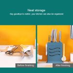 2 PCS Küche Multifunktionale Drei-Loch Unsichtbare Messer Halter Hohl Ablauf Küchenutensilien Lagerung Rack – Bild 5