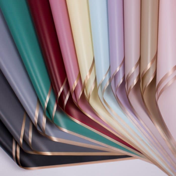 2 Beutel Phnom Penh Blumenmattes Papier Blumengeschenkpapier Blumenstrauß Geleefolie Wasserdichtes Geschenkpapier 58 x 58 cm, Lavender Purple, Emerald, Water Mist – Bild 4