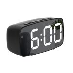 Spiegel-Nachttisch-Wecker, batteriebetrieben, Doppelfunktions-LED-Uhr, Arc-shaped Black Shell (Mirror White Light), Rectangular Black Shell (Mirror White Light), Arc-shaped Black Shell (Black Surface White Light)...