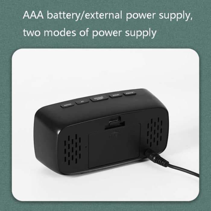 Spiegel-Nachttisch-Wecker, batteriebetrieben, Doppelfunktions-LED-Uhr, Arc-shaped Black Shell (Mirror White Light), Rectangular Black Shell (Mirror White Light), Arc-shaped Black Shell (Black Surface White Light)... – Bild 5