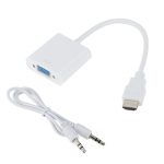ZHQ008 HD HDMI-zu-VGA-Konverter mit Audio, White, Black
