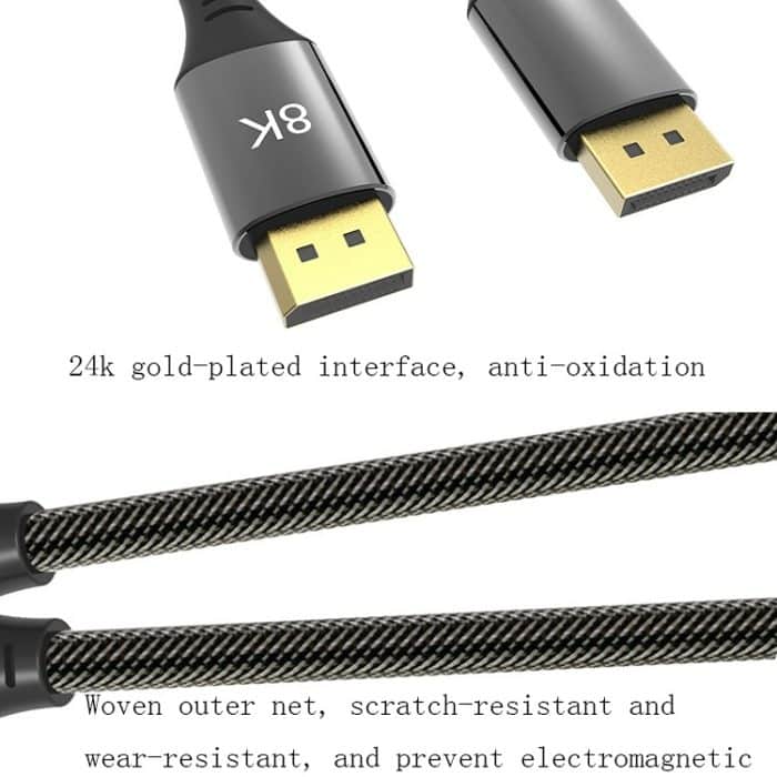 DP1.4 Version 8K DisplayPort Stecker auf Stecker Computermonitor HD-Kabel, 0.5m, 1m, 1.5m, 2m, 3m, 5m, 7m, 10m – Bild 3