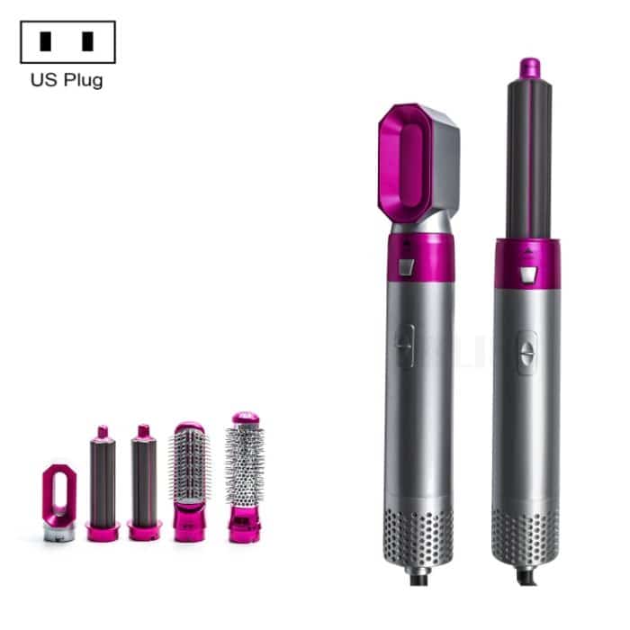5-in-1-Heißluftkamm-Haartrockner mit automatischer Glättung und doppeltem Verwendungszweck, Silver+Rose Red(EU Plug), Silver+Rose Red(US Plug), Silver+Rose Red(UK Plug), Silver+Rose Red(AU Plug), Black(EU Plug), Black(US Plug), Black(UK Plug)... – Bild 1