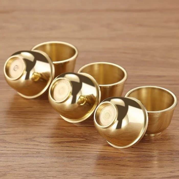 2 Stück reines Kupfer verdickter Wasserbecher für Buddha, Small, Medium, Large – Bild 6
