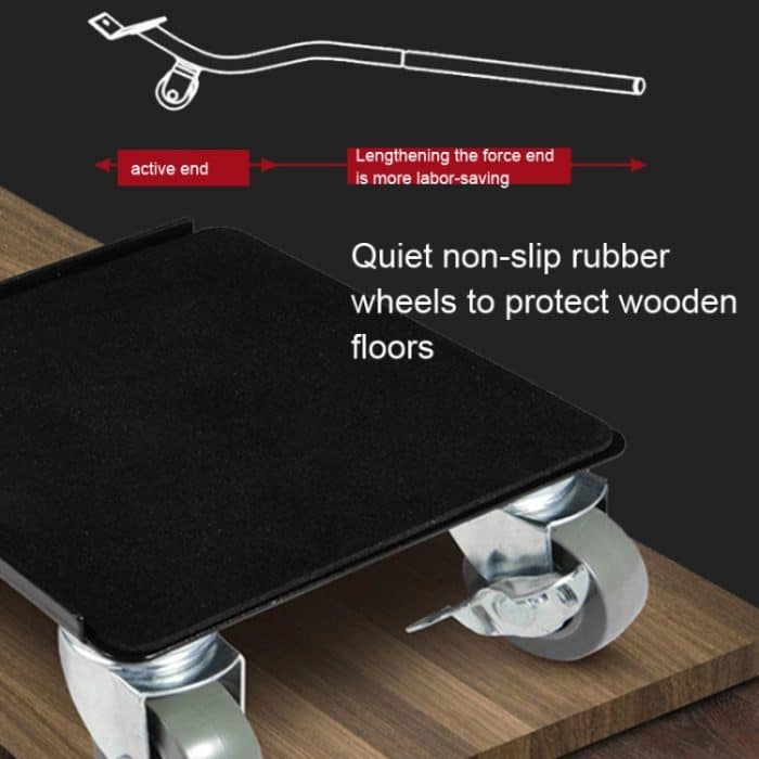 5-in-1-Universalrad zum Bewegen schwerer Gegenstände, Square Aggravated, Black Square Aggravator, Black Round Aggravator – Bild 3