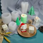 DIY-Weihnachtskerzen-Aromatherapie-Gips-Silikonform, Form:, Santa, Simple Christmas Tree, Triangular Christmas Tree, Christmas Gift, Single Stereo, Snow House 3, Single Christmas Cylinder, Origami Christmas Tree, 8 Cone Contest Christmas Tree, Matsi Kot – Bild 6