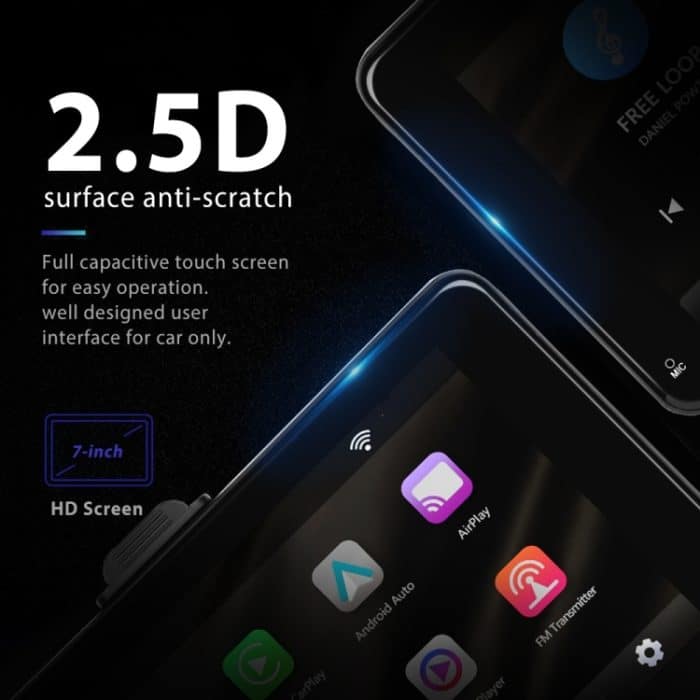 A3135 7 Zoll HD Wired Smart Screen mit Wireless CarPlay + Android Auto + Android, Without Camera, With Camera – Bild 7