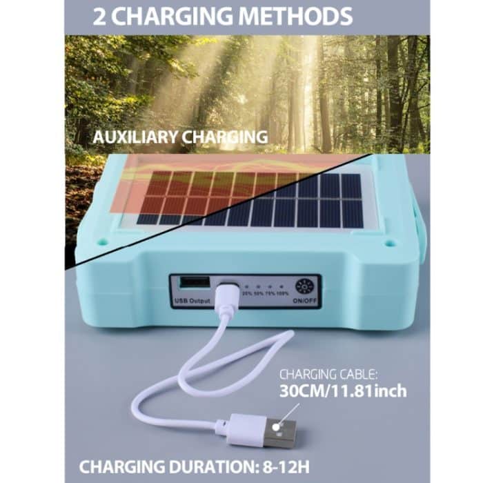 Solar-Flutlicht, tragbare Taschenlampe, Notfall-Arbeitslicht, 144 LEDs – Bild 8