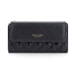 Baellerry N2403 Lange Damenbrieftasche mit mehreren Kartenfächern, großes Fassungsvermögen, dreifach faltbare Clutch, Black, Black White, Pink, Brown
