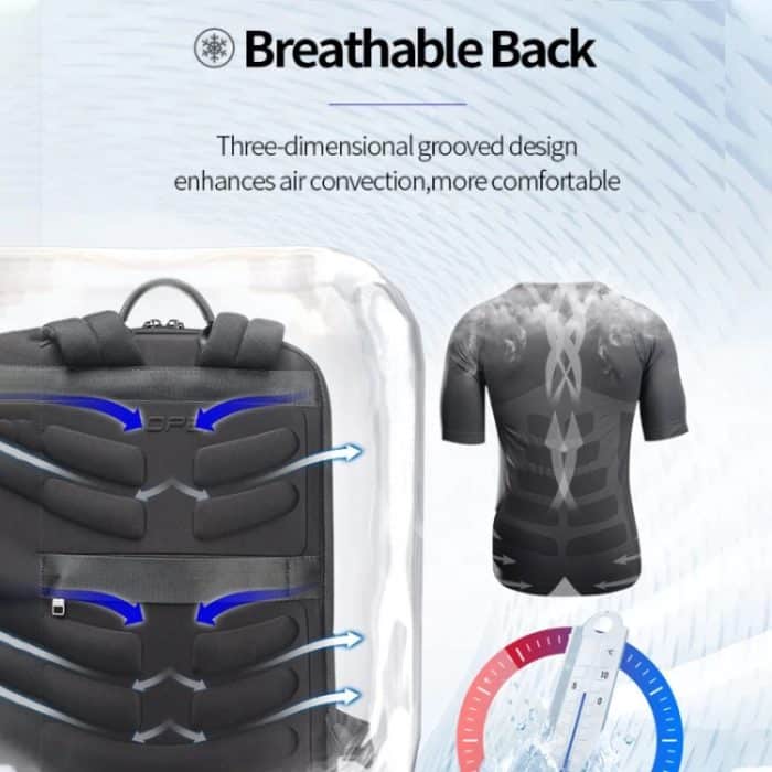 Bopai First-Layer-Business-Pendler-Laptop-Rucksack aus Rindsleder, wasserdicht und leicht, 61-122731, 61-122721 – Bild 9