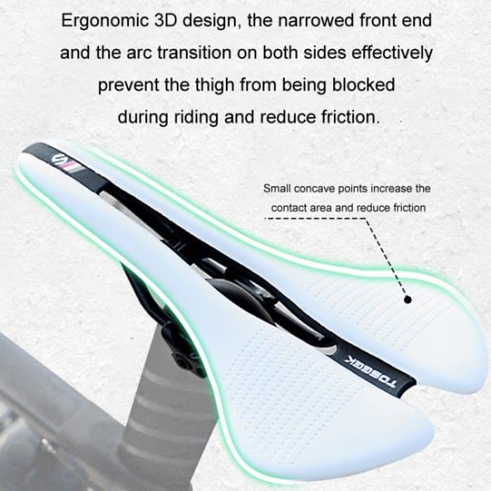 TOSEEK Mountainbike Sattel Rennrad Fahrradsitz Zubehör, Black, White, Red, Black Red, Black Green, Black Yellow, Black White – Bild 8