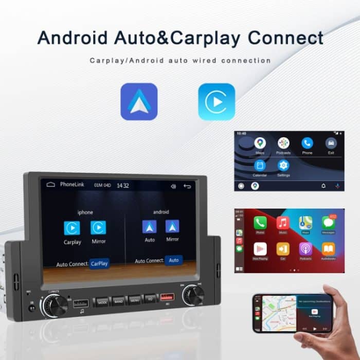 6,2 Zoll MP5-Player Einzel Butt Universal Wired CarPlay Auto Monitor, Standard, Standard+4 Light Camera, Standard+12 Light Camera, Standard+AHD Camera – Bild 5