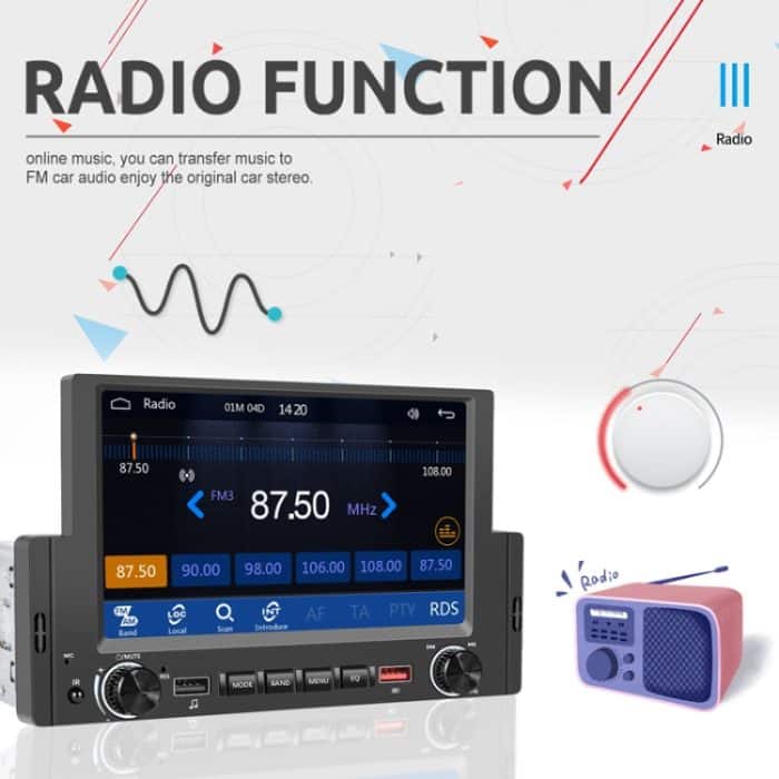 6,2 Zoll MP5-Player Einzel Butt Universal Wired CarPlay Auto Monitor, Standard, Standard+4 Light Camera, Standard+12 Light Camera, Standard+AHD Camera – Bild 6