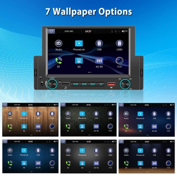 6,2 Zoll MP5-Player Einzel Butt Universal Wired CarPlay Auto Monitor, Standard, Standard+4 Light Camera, Standard+12 Light Camera, Standard+AHD Camera – Bild 8