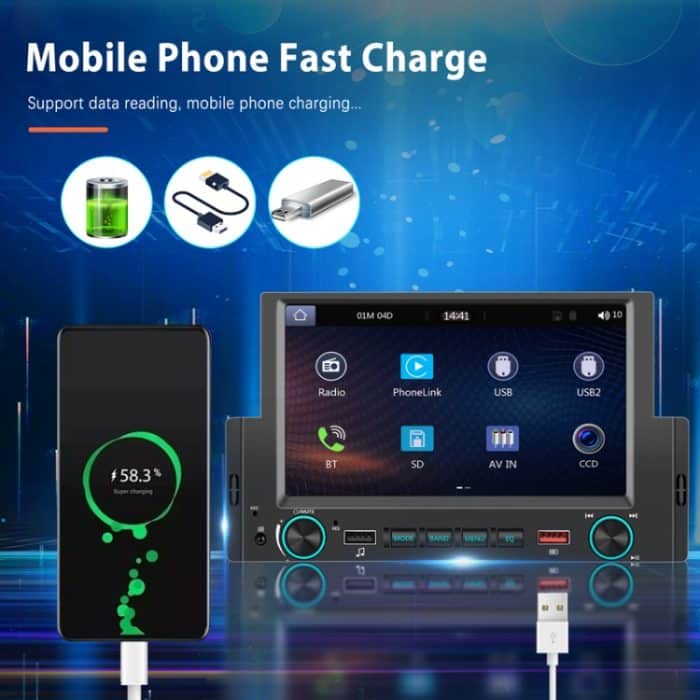 6,2 Zoll MP5-Player Einzel Butt Universal Wired CarPlay Auto Monitor, Standard, Standard+4 Light Camera, Standard+12 Light Camera, Standard+AHD Camera – Bild 9