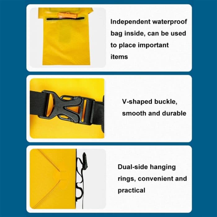 XINDA XD-BAG19 IPX7 wasserdichte Outdoor Stream Tracing Rucksack Tauchtasche, Yellow-16L, Yellow-26L, Yellow-36L, Blue-16L, Blue-26L – Bild 12