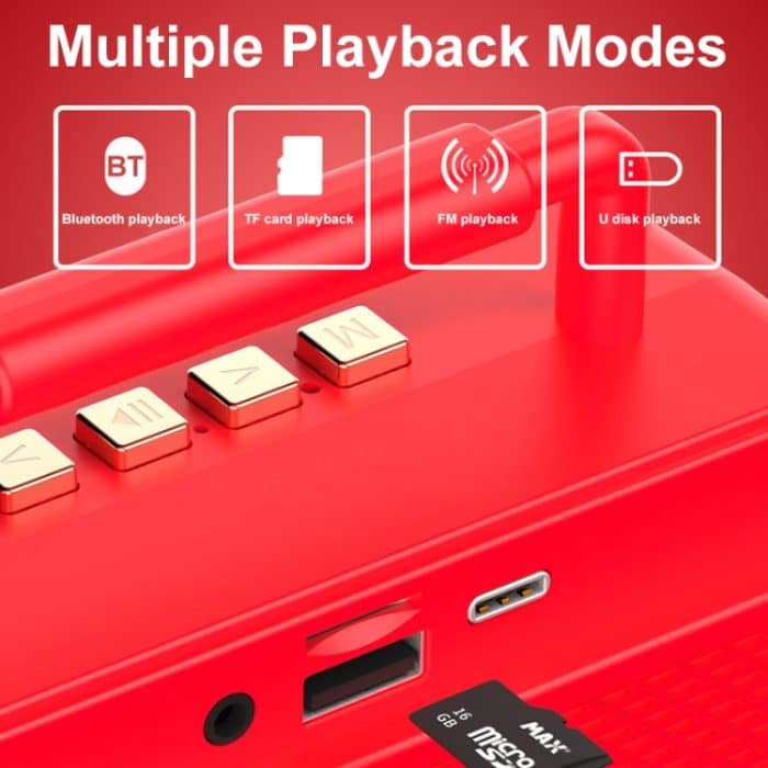 BT21 Retro USB-Flash-Laufwerk FM-Radio Kabelloser Bluetooth-Lautsprecher – Bild 4