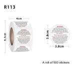 Rundes Warnetikett Verpackung Selbstklebender Warnaufkleber, 1.5 inches 3.8 cm, 1 inch 2.5 cm – Bild 2