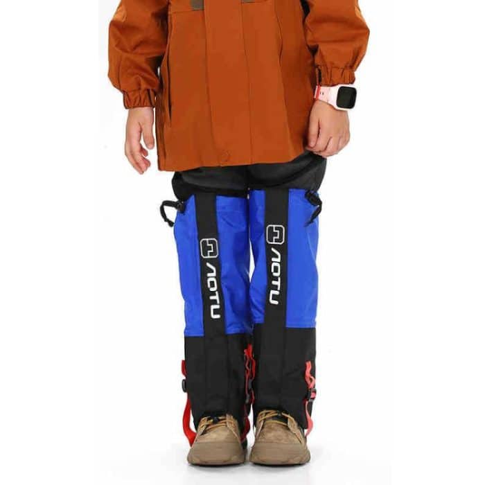 AOTU AT8913 1 Paar Kinder Reiten Skifahren wasserdichte Wadenprotektoren Outdoor Sanddichte Schuhüberzüge, Blue L, Red L, Blue Cat L, Pink Cat L, Blue Cat M – Bild 1