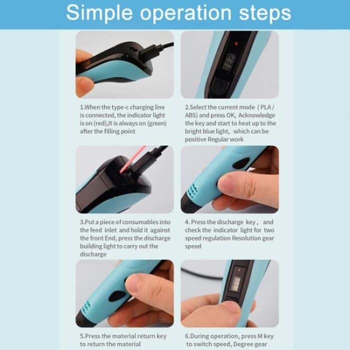 3D Printing Pen Kids Education Drawing DIY Doodle Stereoscopic Drawing 3D Pen – Bild 11