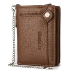 Dibaoleiou Men Anti-Theft Chain Wallet Retro Money Purse Driver License Card Bag Zipper Coin Purse