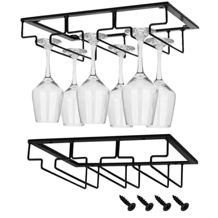 Upside Down Hanging Wine Cup Holder Cabinet Goblet Bracket Hanging Wine Glass Holder, 3 Slots, 4 Slots, 5 Slots – Bild 3