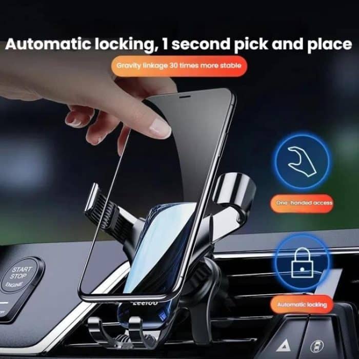 Leeioo Gravity Linkage Air Outlet Clip-on Car Mobile Phone Holder – Bild 2