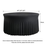 Polyester Elastic Tablecloth Cover Wedding Banquet Party Decoration Round Table Skirt Office Tablecloth, 4FT, 5FT, 6FT – Bild 2