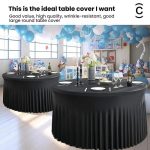 Polyester Elastic Tablecloth Cover Wedding Banquet Party Decoration Round Table Skirt Office Tablecloth, 4FT, 5FT, 6FT – Bild 5