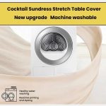 Polyester Elastic Tablecloth Cover Wedding Banquet Party Decoration Round Table Skirt Office Tablecloth, 4FT, 5FT, 6FT – Bild 9