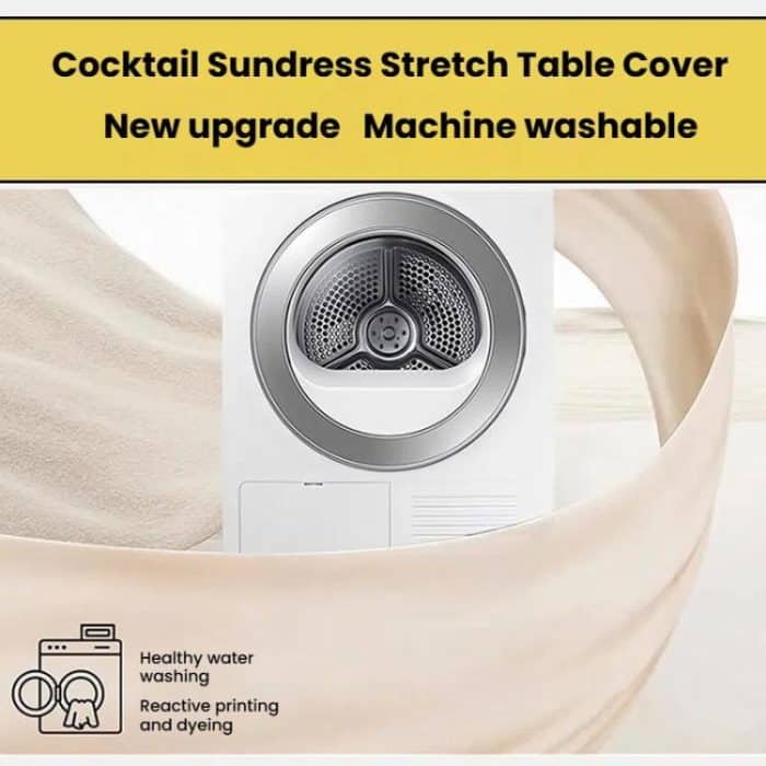 Polyester Elastic Tablecloth Cover Wedding Banquet Party Decoration Round Table Skirt Office Tablecloth, 4FT, 5FT, 6FT – Bild 9