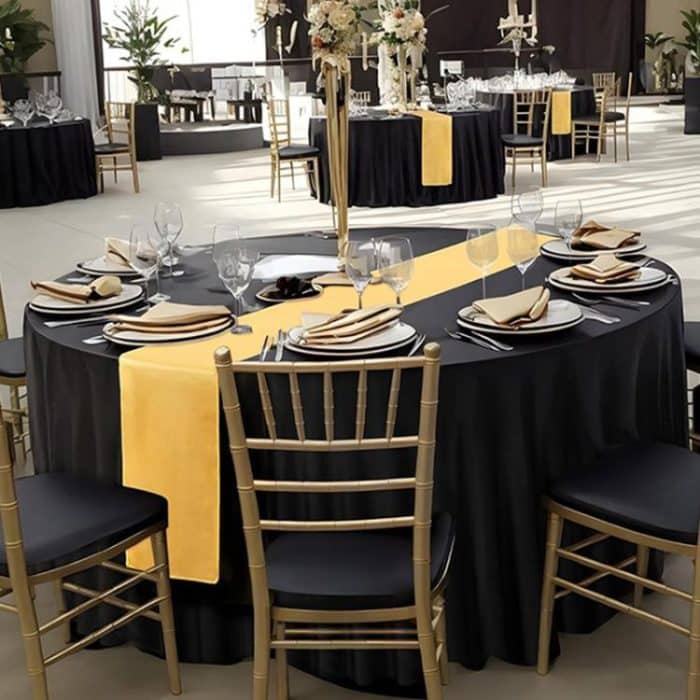 Polyester Elastic Tablecloth Cover Wedding Banquet Party Decoration Round Table Skirt Office Tablecloth, 4FT, 5FT, 6FT – Bild 10