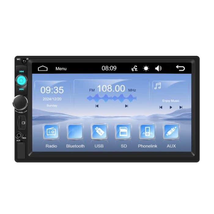 TBD0606027001.jpg 7 Zoll verdrahtetes Carplay Dual Butt MP5-Player Bluetooth Big Screen Car Center Control, Standard, Standard+12 Light Camera – Bild 1