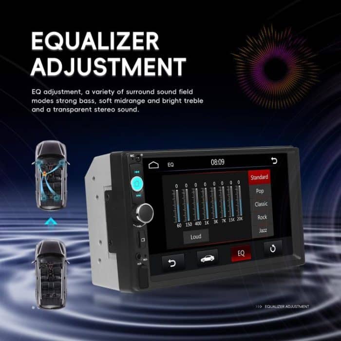 7 Zoll verdrahtetes Carplay Dual Butt MP5-Player Bluetooth Big Screen Car Center Control, Standard, Standard+12 Light Camera – Bild 8