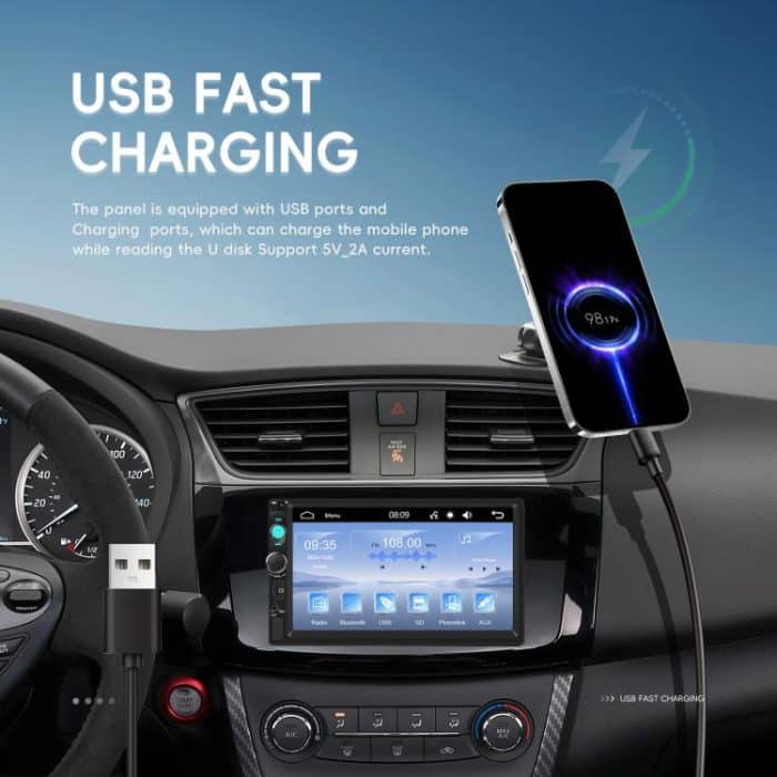 7 Zoll verdrahtetes Carplay Dual Butt MP5-Player Bluetooth Big Screen Car Center Control, Standard, Standard+12 Light Camera – Bild 11