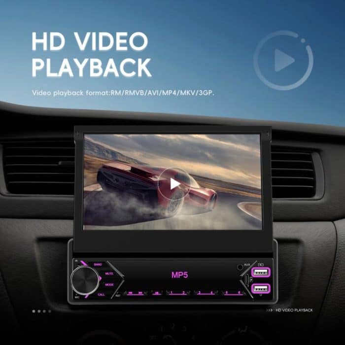 7 inch Universal Manual Retractable Screen Car MP5 Player Car Center Control All-in-One Wired Carplay, Standard, Standard+12 Light Camera – Bild 12