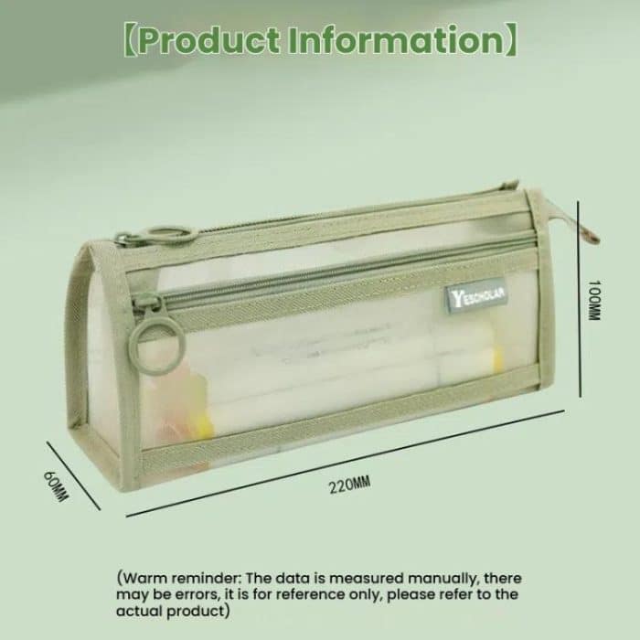 Large Capacity Double-Layer Mesh Pencil Case Triangular Base Design Exam Accessory Pouch – Bild 8