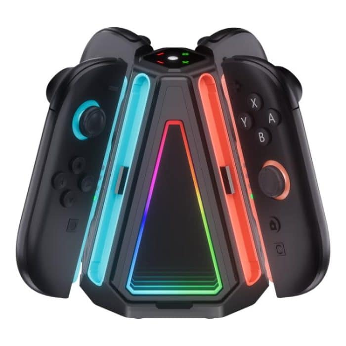 For Nintendo Switch 2 Joy-Con Controllers 4 In 1 Triangular Charging Base With RGB Light, S219 – Bild 1