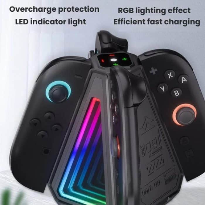 For Nintendo Switch 2 Joy-Con Controllers 4 In 1 Triangular Charging Base With RGB Light, S219 – Bild 3