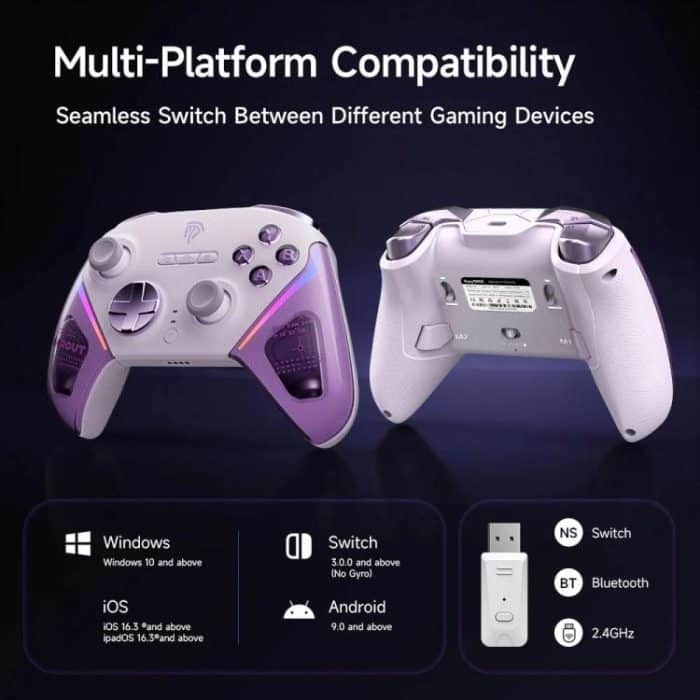 EasySMX D10 Wireless Gaming Controller with Dual-Mode Triggers & TMR Hall Effect Joysticks Charging Dock for PC/Switch/Phone/Steam – Bild 3
