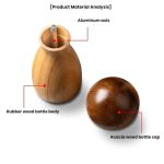 Mushroom Shaped Pepper Grinder Wooden Kitchen Grinding Tool, Single WIth Box, Double+Base – Bild 9