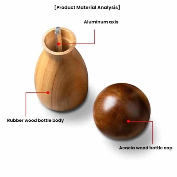 Mushroom Shaped Pepper Grinder Wooden Kitchen Grinding Tool, Single WIth Box, Double+Base – Bild 9